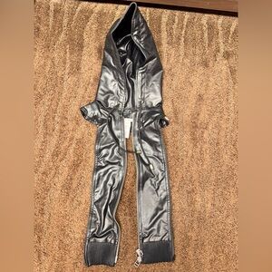 Veronica Beard Black Faux Leather Dickie